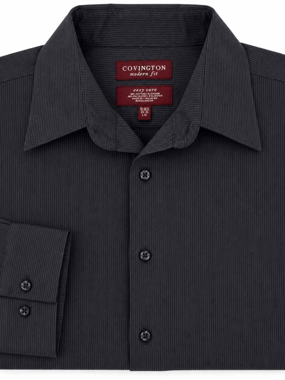 Covington Men's Charcoal Pinstripe Dress Shirt - Modern Fit